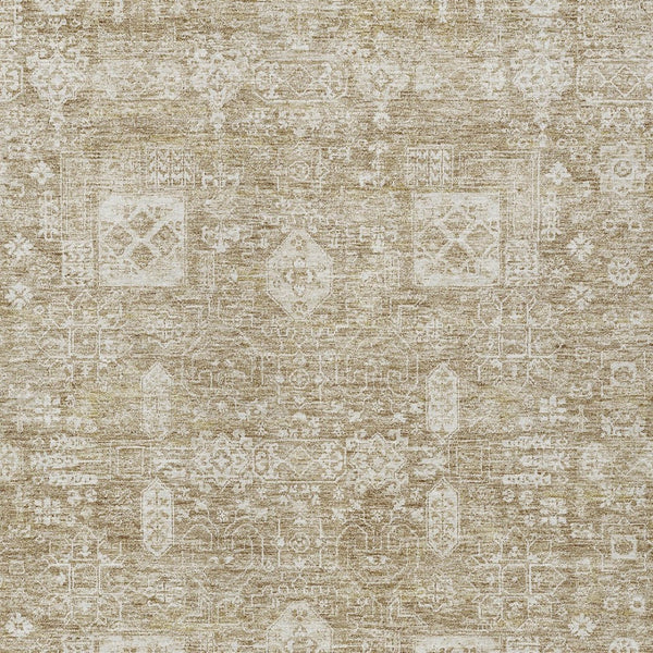 Homeroots 3' Artichoke Green & Ivory Oriental Washable Area Rug - Durable Indoor/Outdoor Design For Every Space 10' X 14' Polyester 579600