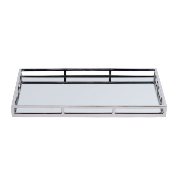 Winona Rectangular Metal Serving Tray 5796016 Silver Butler Specialty