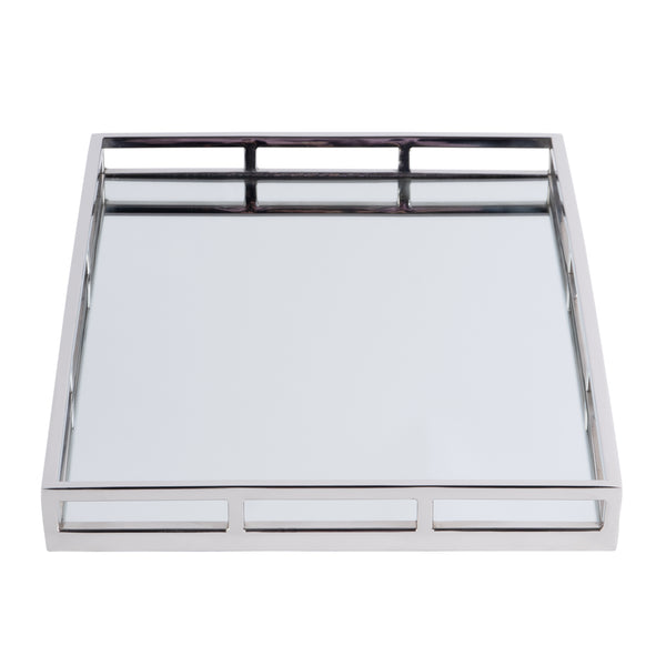 Winona Rectangular Metal Serving Tray 5796016 Silver Butler Specialty