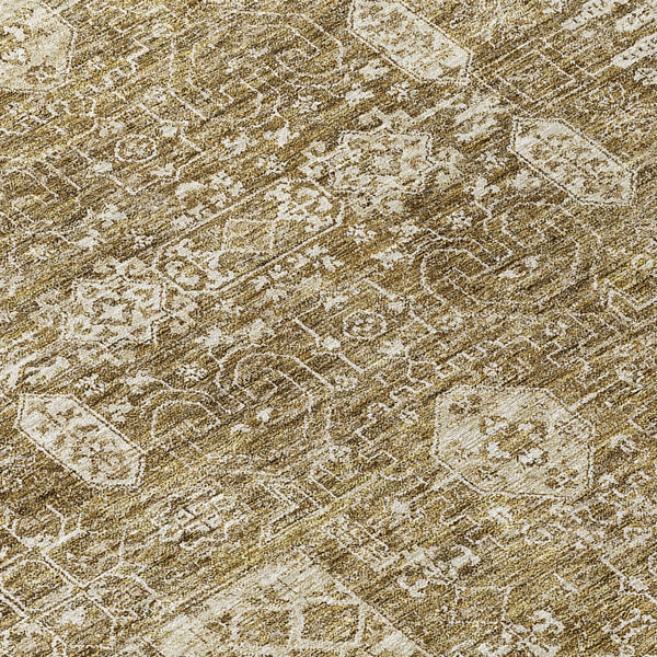 Homeroots 3' Artichoke Green & Ivory Oriental Washable Area Rug - Durable Indoor/Outdoor Design For Every Space 10' X 14' Polyester 579606