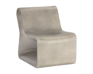 Sunpan Odyssey Lounge Chair - Sculptural Concrete Design for Modern Indoor and Covered Outdoor Spaces Grey
