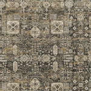 Homeroots 3' Artichoke Green & Ivory Oriental Washable Area Rug - Durable Indoor/Outdoor Design For Every Space 3' X 5' Polyester 579613