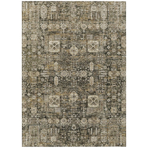 HomeRoots 5' Coffee and Beige Oriental Indoor Outdoor Area Rug - Durable, Washable, Stylish Design for Any Space 5' X 8' 579614