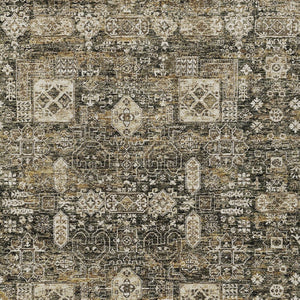 Homeroots 3' Artichoke Green & Ivory Oriental Washable Area Rug - Durable Indoor/Outdoor Design For Every Space 10' X 14' Polyester 579618