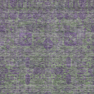 Homeroots 3' Artichoke Green & Ivory Oriental Washable Area Rug - Durable Indoor/Outdoor Design For Every Space 3' X 5' Polyester 579619