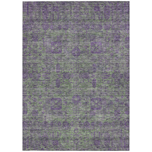 Homeroots 3' Artichoke Green & Ivory Oriental Washable Area Rug - Durable Indoor/Outdoor Design For Every Space 5' X 8' Polyester 579620