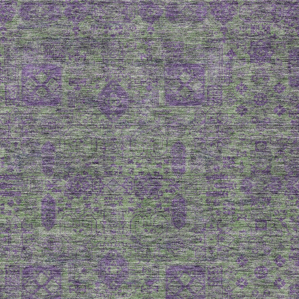 Homeroots 3' Artichoke Green & Ivory Oriental Washable Area Rug - Durable Indoor/Outdoor Design For Every Space 10' X 14' Polyester 579624