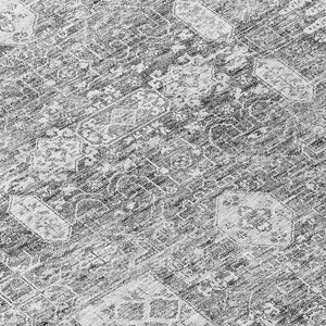 Homeroots 3' Artichoke Green & Ivory Oriental Washable Area Rug - Durable Indoor/Outdoor Design For Every Space 8' X 10' Polyester 579628