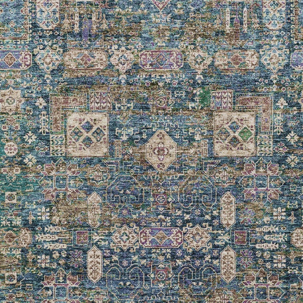 Homeroots 3' Artichoke Green & Ivory Oriental Washable Area Rug - Durable Indoor/Outdoor Design For Every Space 3' X 5' Polyester 579631