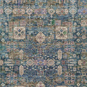 Homeroots 3' Artichoke Green & Ivory Oriental Washable Area Rug - Durable Indoor/Outdoor Design For Every Space 8' X 10' Polyester 579634