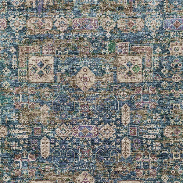 Homeroots 3' Artichoke Green & Ivory Oriental Washable Area Rug - Durable Indoor/Outdoor Design For Every Space 8' X 10' Polyester 579634