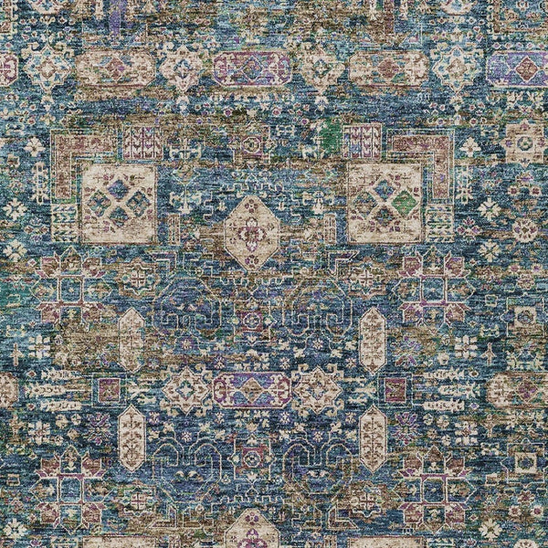 Homeroots 3' Artichoke Green & Ivory Oriental Washable Area Rug - Durable Indoor/Outdoor Design For Every Space 9' X 12' Polyester 579635