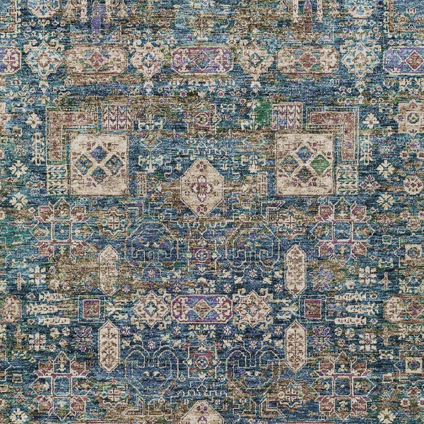 Homeroots 3' Artichoke Green & Ivory Oriental Washable Area Rug - Durable Indoor/Outdoor Design For Every Space 10' X 14' Polyester 579636