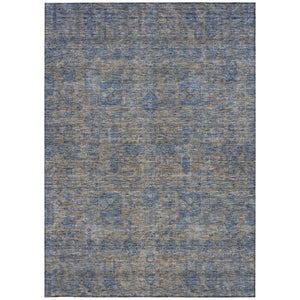 Homeroots 3' Artichoke Green & Ivory Oriental Washable Area Rug - Durable Indoor/Outdoor Design For Every Space 3' X 5' Polyester 579637