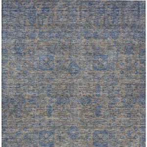 Homeroots 3' Artichoke Green & Ivory Oriental Washable Area Rug - Durable Indoor/Outdoor Design For Every Space 8' X 10' Polyester 579640