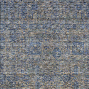 Homeroots 3' Artichoke Green & Ivory Oriental Washable Area Rug - Durable Indoor/Outdoor Design For Every Space 9' X 12' Polyester 579641