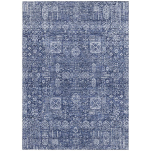 Homeroots 3' Artichoke Green & Ivory Oriental Washable Area Rug - Durable Indoor/Outdoor Design For Every Space 5' X 8' Polyester 579644