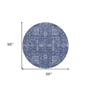 Homeroots 3' Artichoke Green & Ivory Oriental Washable Area Rug - Durable Indoor/Outdoor Design For Every Space 8' Round Polyester 579645