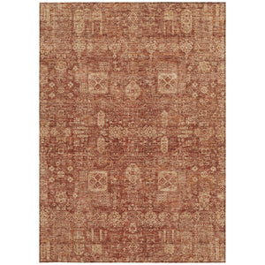 Homeroots 3' Artichoke Green & Ivory Oriental Washable Area Rug - Durable Indoor/Outdoor Design For Every Space 5' X 8' Polyester 579650