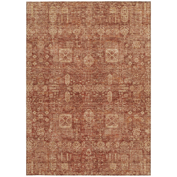 Homeroots 3' Artichoke Green & Ivory Oriental Washable Area Rug - Durable Indoor/Outdoor Design For Every Space 5' X 8' Polyester 579650