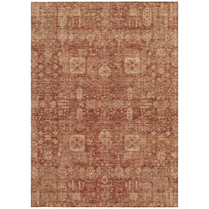Homeroots 3' Artichoke Green & Ivory Oriental Washable Area Rug - Durable Indoor/Outdoor Design For Every Space 8' X 10' Polyester 579652