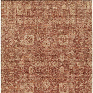 Homeroots 3' Artichoke Green & Ivory Oriental Washable Area Rug - Durable Indoor/Outdoor Design For Every Space 9' X 12' Polyester 579653