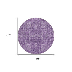 Homeroots 3' Artichoke Green & Ivory Oriental Washable Area Rug - Durable Indoor/Outdoor Design For Every Space 8' Round Polyester 579657