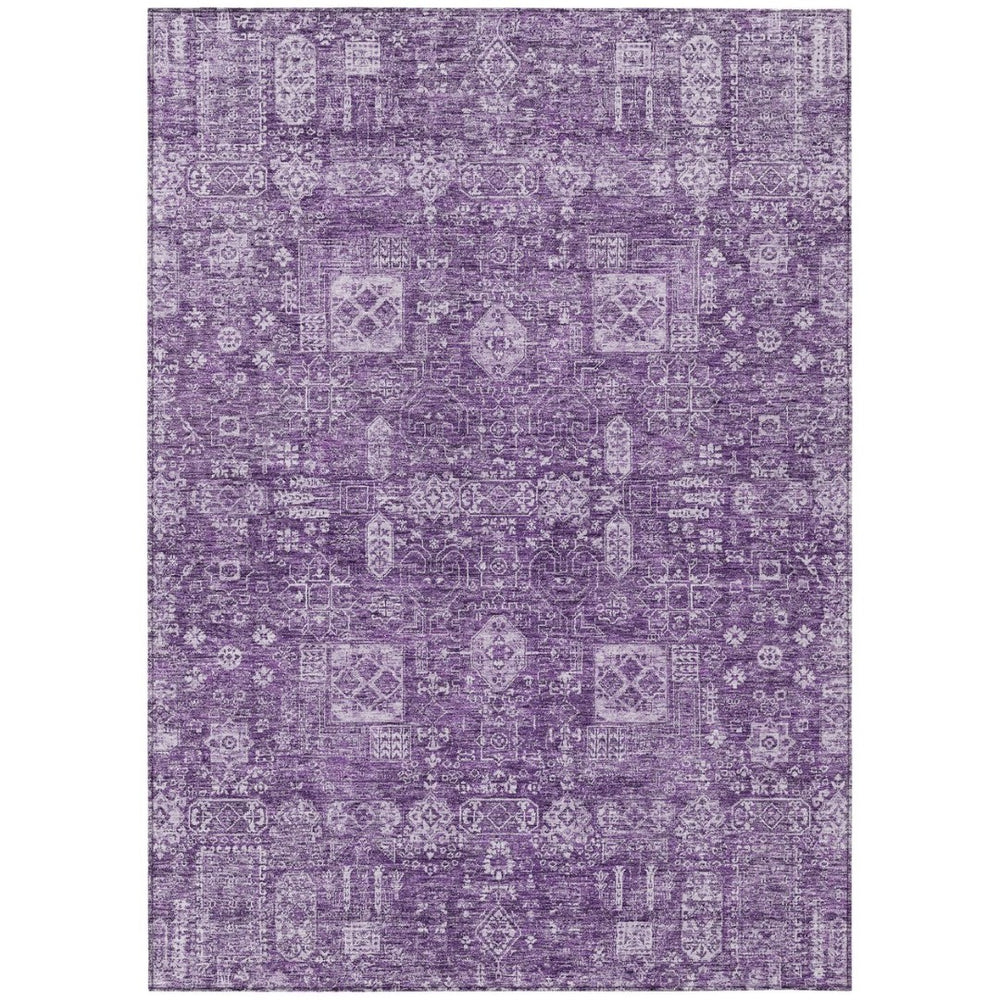 HomeRoots 5' Purple Lilac and Lavender Oriental Area Rug - Durable, Washable Indoor-Outdoor Accent for Any Space 8' X 10' 579658