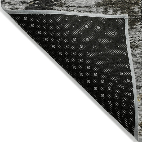 Homeroots 3' Taupe Brown And Gold Abstract Washable Indoor Outdoor Area Rug - Stylish, Durable, Versatile Design 3' X 5' Polyester 579661