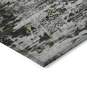 Homeroots 3' Taupe Brown And Gold Abstract Washable Indoor Outdoor Area Rug - Stylish, Durable, Versatile Design 8' X 10' Polyester 579664