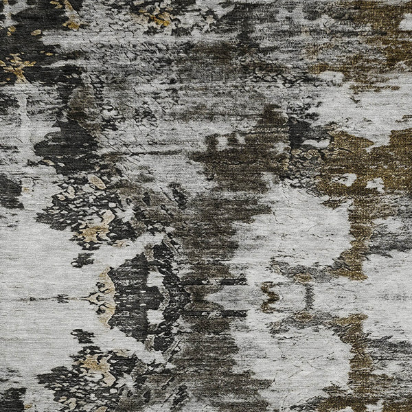 Homeroots 3' Taupe Brown And Gold Abstract Washable Indoor Outdoor Area Rug - Stylish, Durable, Versatile Design 8' X 10' Polyester 579664