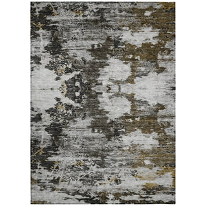 HomeRoots 9' Abstract Washable Indoor Outdoor Area Rug in Taupe, Brown & Gold - Durable & Stylish Décor Solution 9' X 12' 579665