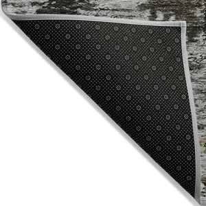 Homeroots 3' Taupe Brown And Gold Abstract Washable Indoor Outdoor Area Rug - Stylish, Durable, Versatile Design 10' X 14' Polyester 579666