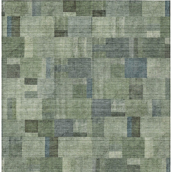 Homeroots 3' Geometric Washable Indoor Outdoor Area Rug In Green And Mint – Stylish, Durable, And Versatile! 3' X 5' Polyester 579667