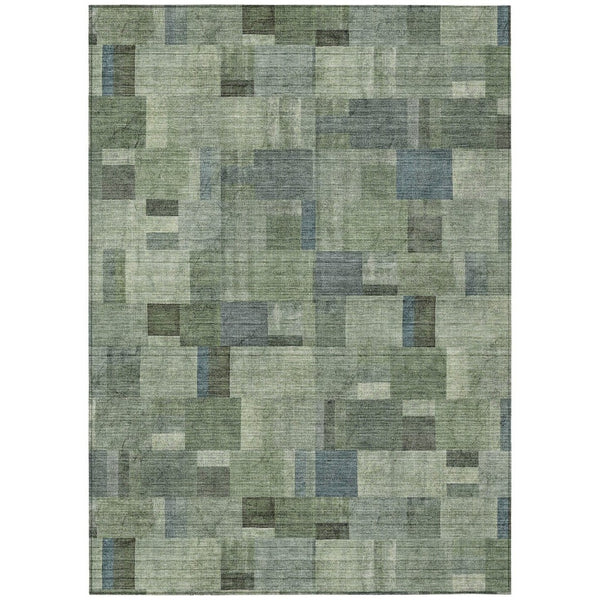 HomeRoots 9' Geometric Washable Indoor Outdoor Area Rug in Green and Mint for Modern Living Spaces and Patios 9' X 12' 579671