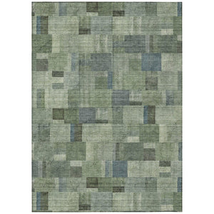 HomeRoots 5' Geometric Green and Mint Area Rug - Washable, Durable, Stylish for Indoor and Outdoor Spaces 10' X 14' 579672