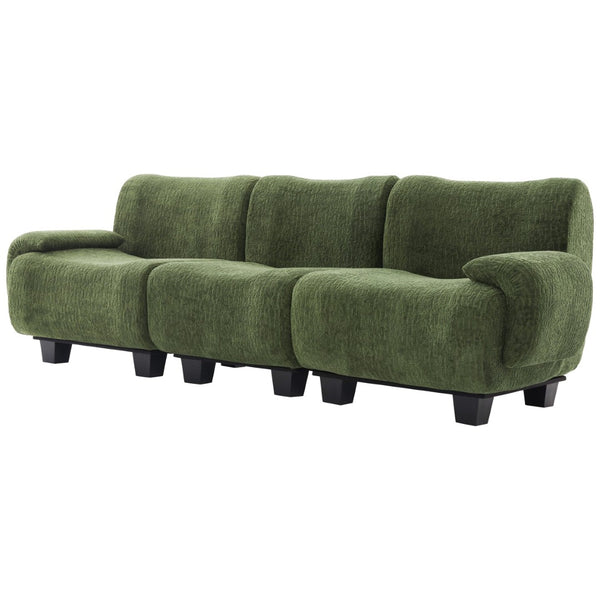English Elm Oversized Chenille Chaise Lounge Deep Seat Sculptural Armrests Modern Living Room Retreat N763P326131F
