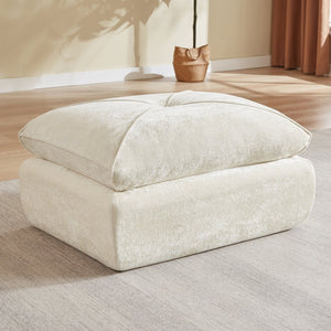 English Elm Modern Chenille Modular Sofa with Extendable Foot Pedal for Relaxed Living Spaces Beige W3396P463870