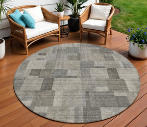 Homeroots 3' Geometric Washable Indoor Outdoor Area Rug In Green And Mint – Stylish, Durable, And Versatile! 8' Round Polyester 579675