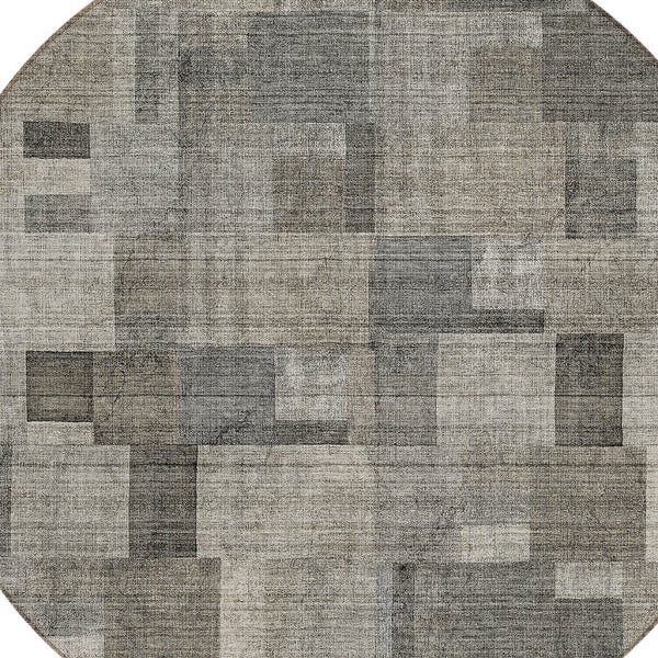 Homeroots 3' Geometric Washable Indoor Outdoor Area Rug In Green And Mint – Stylish, Durable, And Versatile! 8' Round Polyester 579675