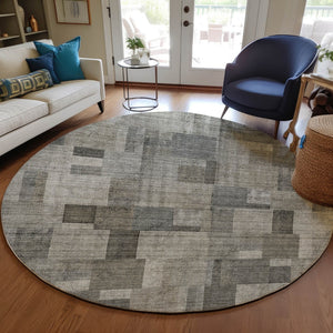 Homeroots 3' Geometric Washable Indoor Outdoor Area Rug In Green And Mint – Stylish, Durable, And Versatile! 8' Round Polyester 579675