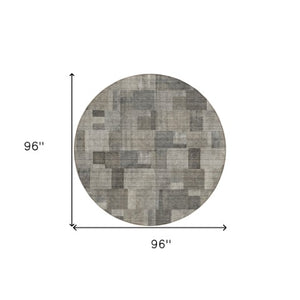 Homeroots 3' Geometric Washable Indoor Outdoor Area Rug In Green And Mint – Stylish, Durable, And Versatile! 8' Round Polyester 579675