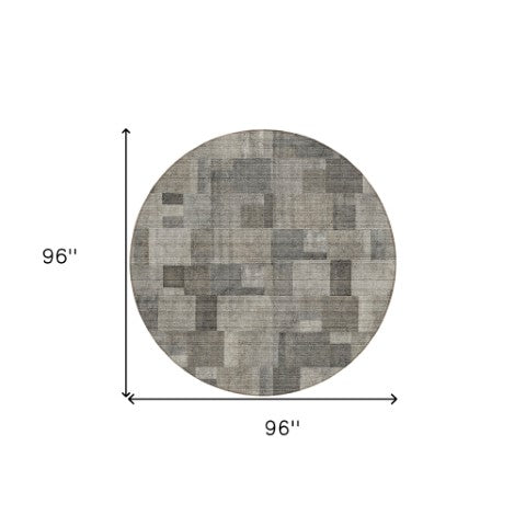 Homeroots 3' Geometric Washable Indoor Outdoor Area Rug In Green And Mint – Stylish, Durable, And Versatile! 8' Round Polyester 579675