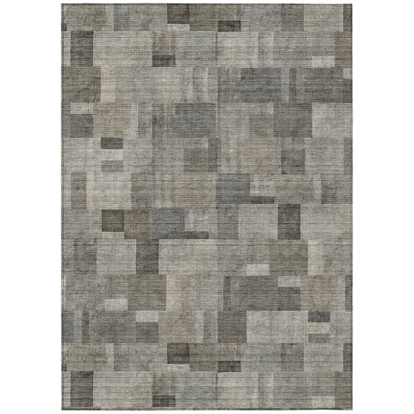 HomeRoots 9' Geometric Taupe Beige and Gray Area Rug - Stylish, Washable, Durable for Indoor and Outdoor Use 9' X 12' 579677