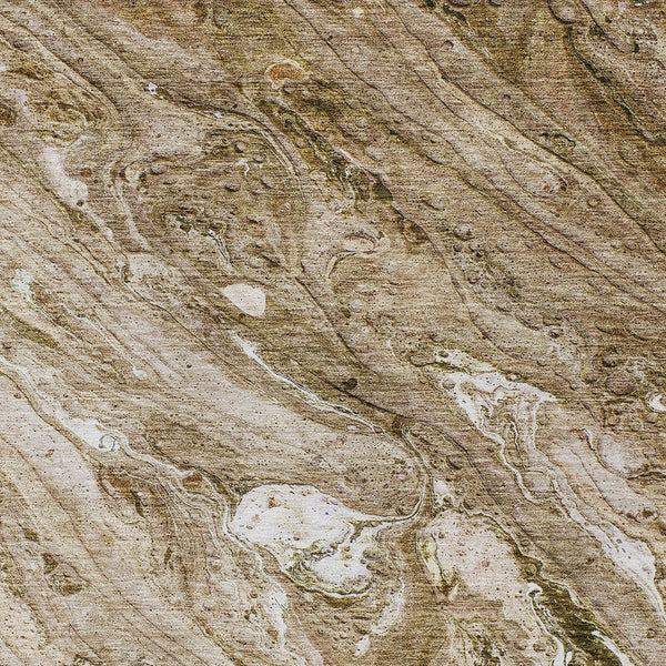 Homeroots 3' Brown Tan And Beige Abstract Washable Indoor Outdoor Area Rug For Versatile Home Decor Solutions 10' X 14' Polyester 579684