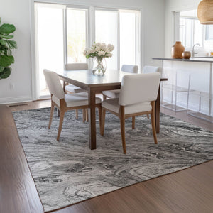 Homeroots 3' Brown Tan And Beige Abstract Washable Indoor Outdoor Area Rug For Versatile Home Decor Solutions 3' X 5' Polyester 579685