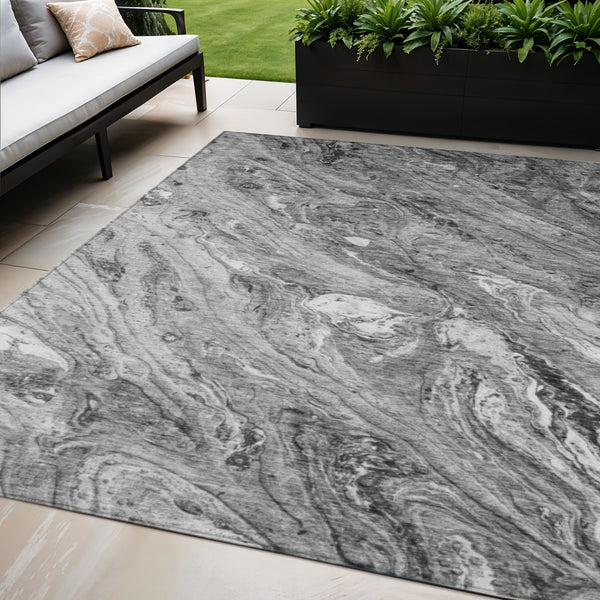 Homeroots 3' Brown Tan And Beige Abstract Washable Indoor Outdoor Area Rug For Versatile Home Decor Solutions 5' X 8' Polyester 579686