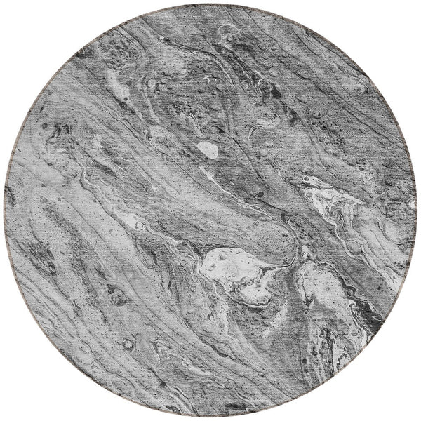 Homeroots 3' Brown Tan And Beige Abstract Washable Indoor Outdoor Area Rug For Versatile Home Decor Solutions 8' Round Polyester 579687