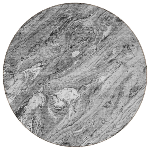 Homeroots 3' Brown Tan And Beige Abstract Washable Indoor Outdoor Area Rug For Versatile Home Decor Solutions 8' Round Polyester 579687