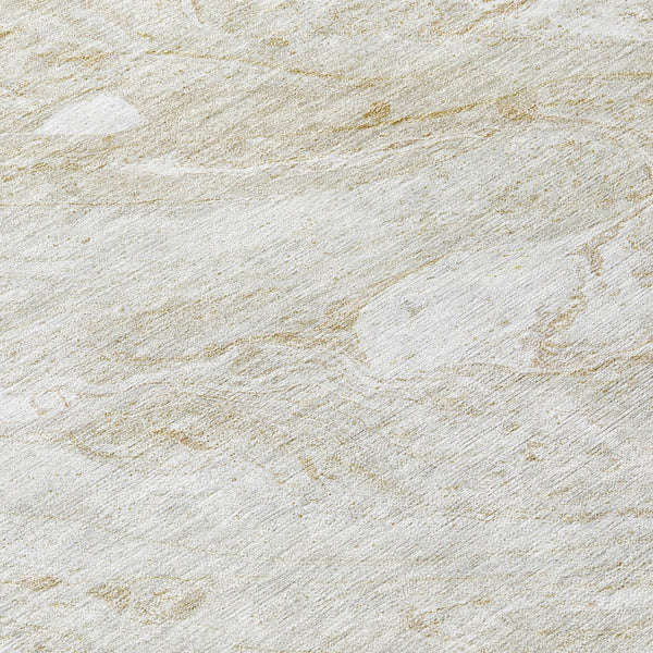 Homeroots 3' Brown Tan And Beige Abstract Washable Indoor Outdoor Area Rug For Versatile Home Decor Solutions 8' Round Polyester 579693